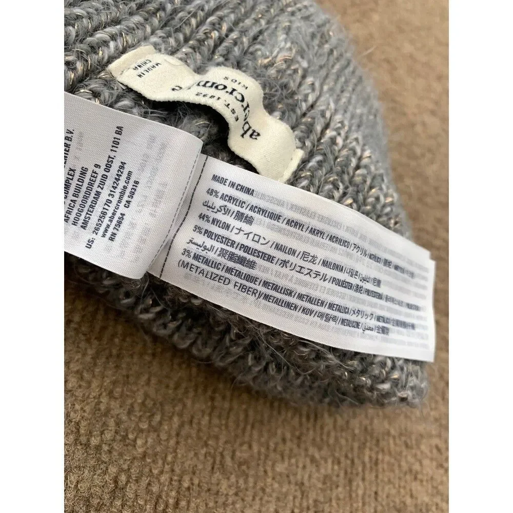 Abercrombie & Fitch Kids Beanie Girls One Size Chucky Cable Knit Shaggy Plush